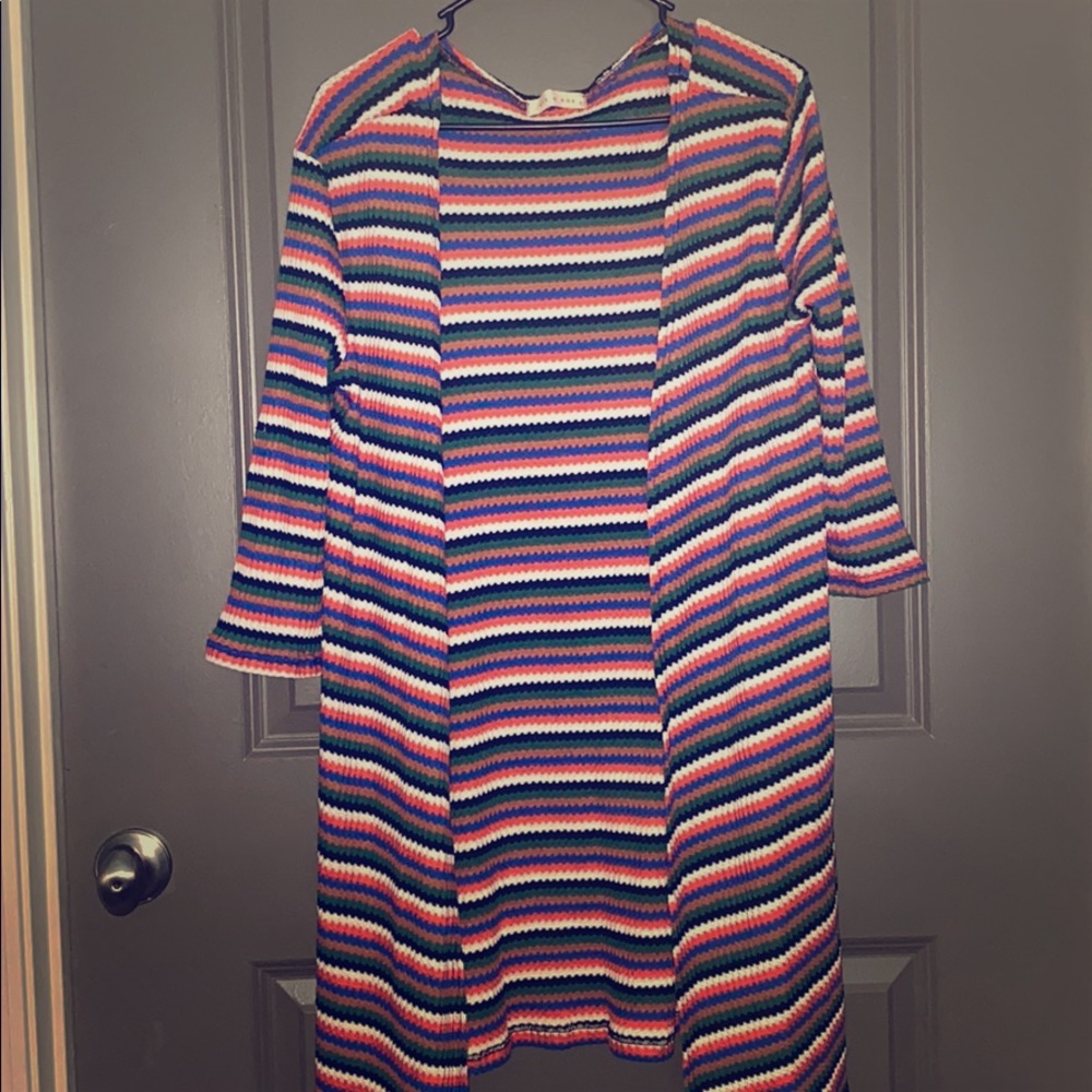 Multicolored Striped Cardigan